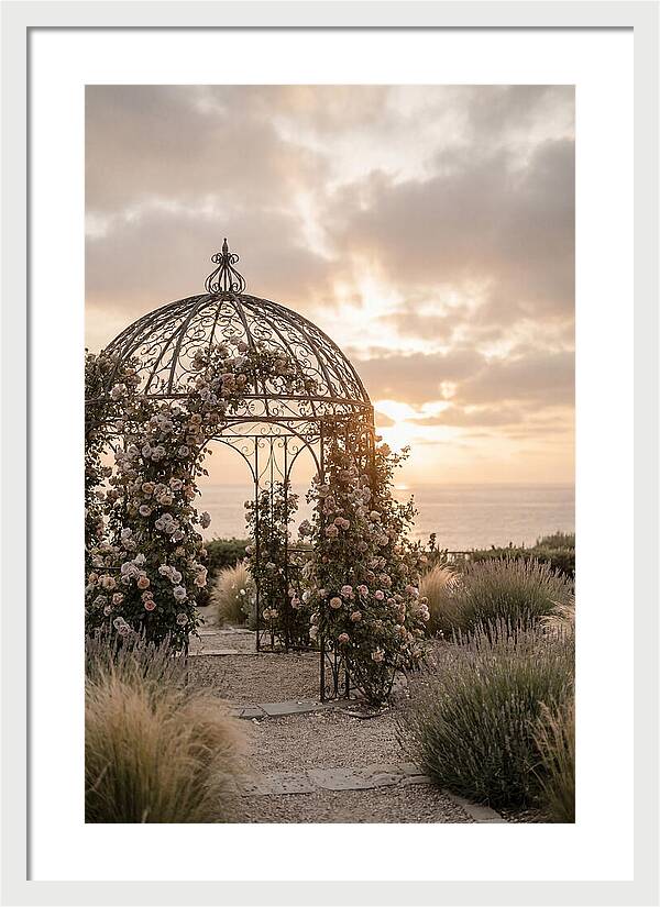 Wrought Iron Gazebo In Rose Garden