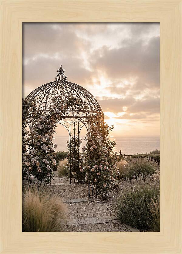 Wrought Iron Gazebo In Rose Garden