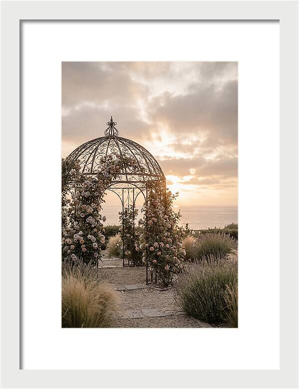 Wrought Iron Gazebo In Rose Garden