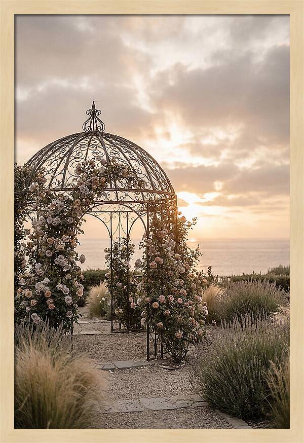Wrought Iron Gazebo In Rose Garden
