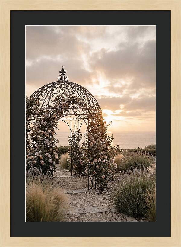 Wrought Iron Gazebo In Rose Garden