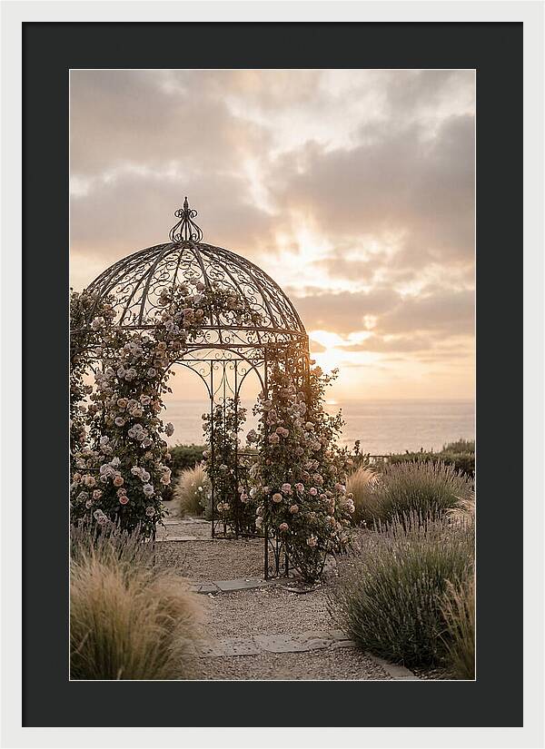 Wrought Iron Gazebo In Rose Garden