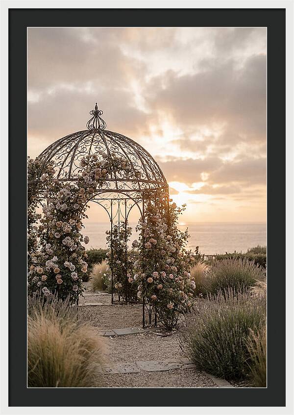 Wrought Iron Gazebo In Rose Garden
