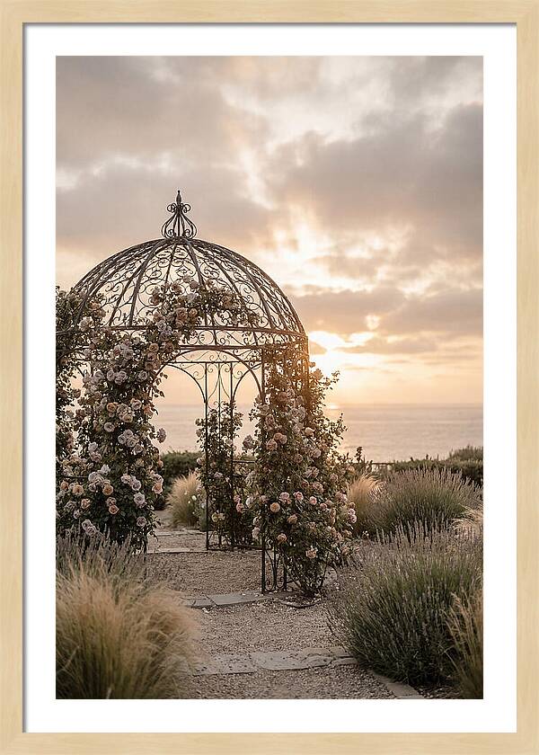 Wrought Iron Gazebo In Rose Garden