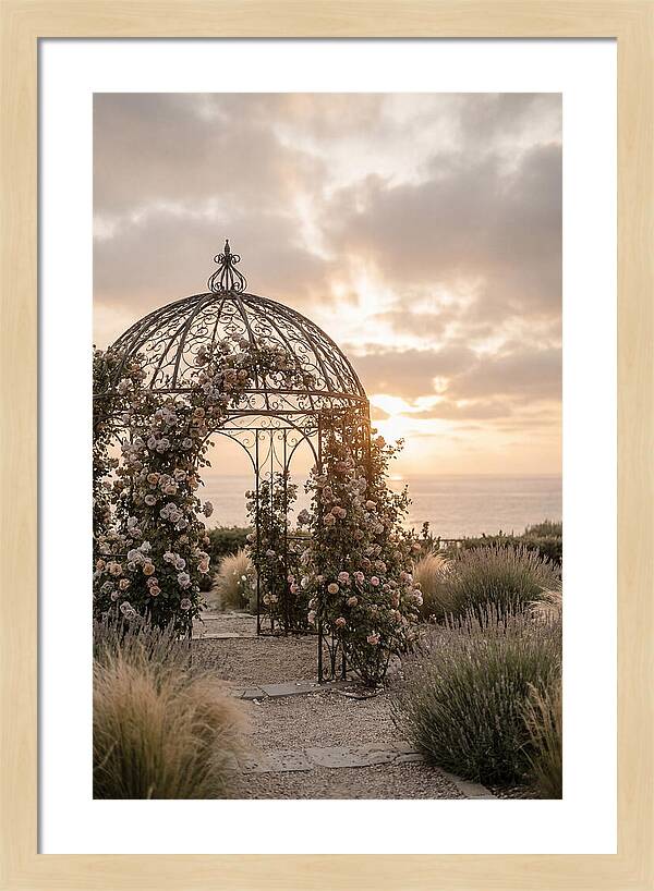Wrought Iron Gazebo In Rose Garden