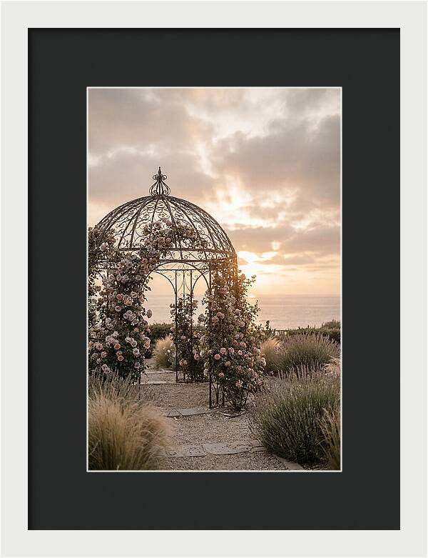 Wrought Iron Gazebo In Rose Garden