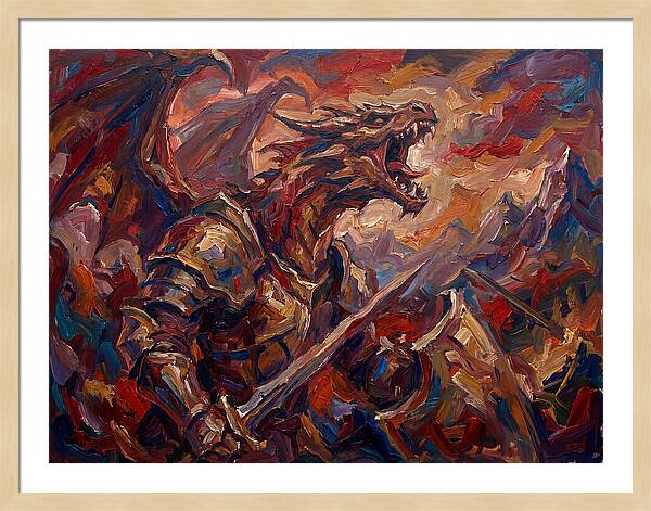 Wyvern In Fiery Battle