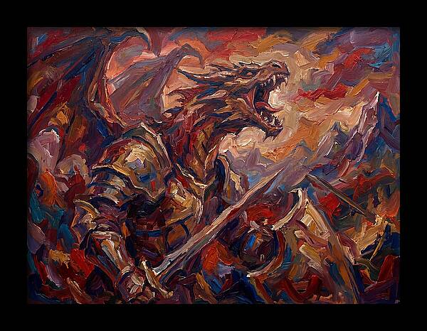 Wyvern In Fiery Battle