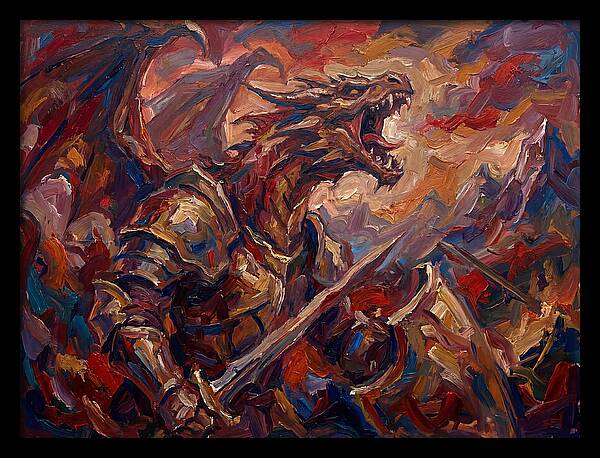 Wyvern In Fiery Battle