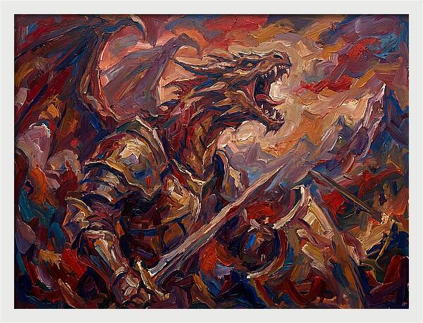 Wyvern In Fiery Battle