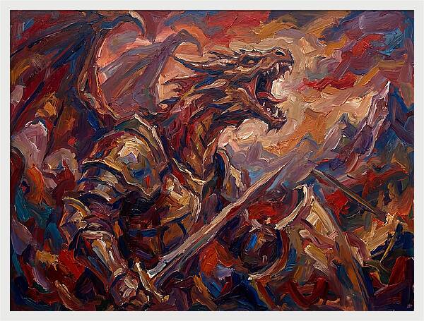Wyvern In Fiery Battle