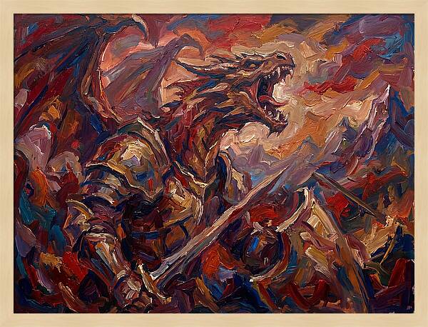 Wyvern In Fiery Battle