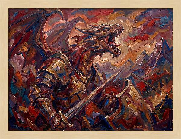 Wyvern In Fiery Battle