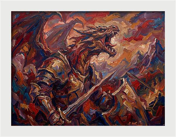 Wyvern In Fiery Battle