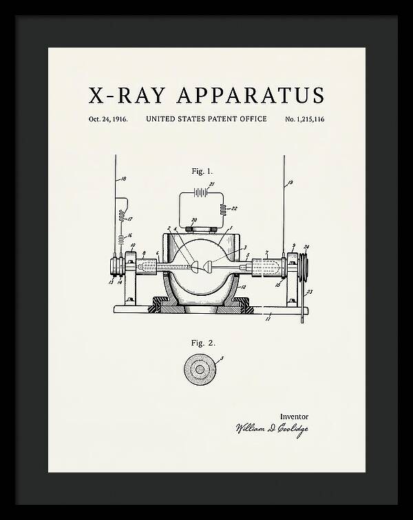 X Ray Apparatus Coolidge Tube Minimalist Patent Us1215116a