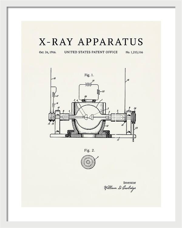 X Ray Apparatus Coolidge Tube Minimalist Patent Us1215116a