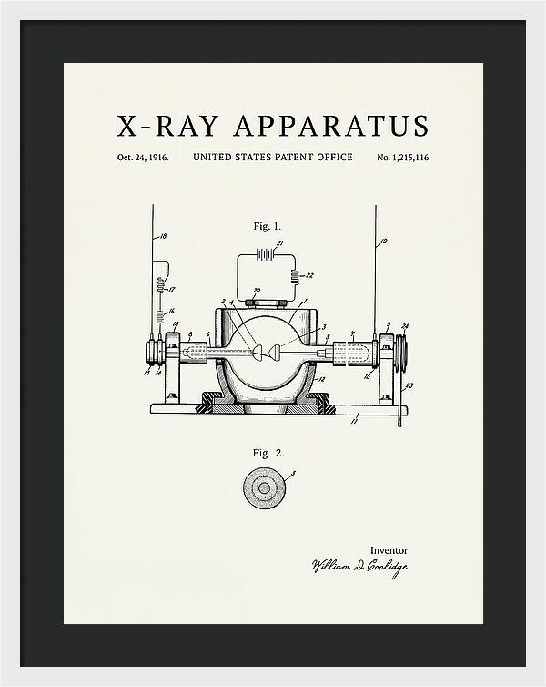 X Ray Apparatus Coolidge Tube Minimalist Patent Us1215116a