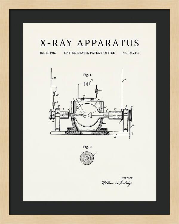 X Ray Apparatus Coolidge Tube Minimalist Patent Us1215116a