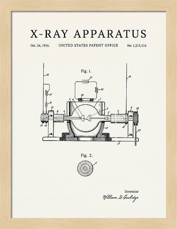 X Ray Apparatus Coolidge Tube Minimalist Patent Us1215116a