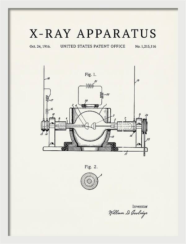 X Ray Apparatus Coolidge Tube Minimalist Patent Us1215116a