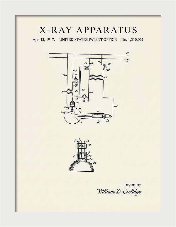 X Ray Apparatus Coolidge Tube Minimalist Patent Us1310061a
