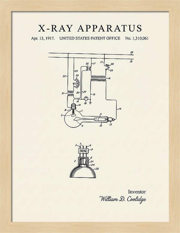 X Ray Apparatus Coolidge Tube Minimalist Patent Us1310061a
