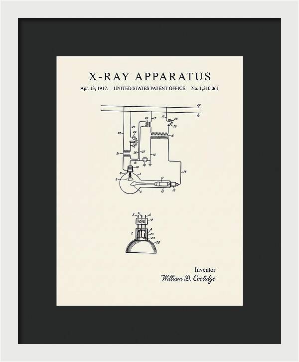 X Ray Apparatus Coolidge Tube Minimalist Patent Us1310061a