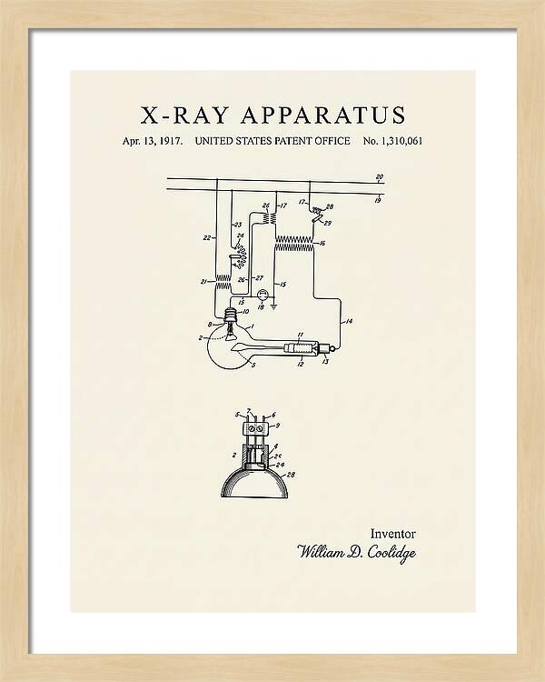 X Ray Apparatus Coolidge Tube Minimalist Patent Us1310061a