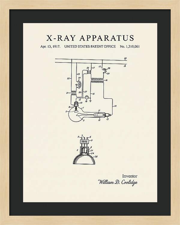 X Ray Apparatus Coolidge Tube Minimalist Patent Us1310061a