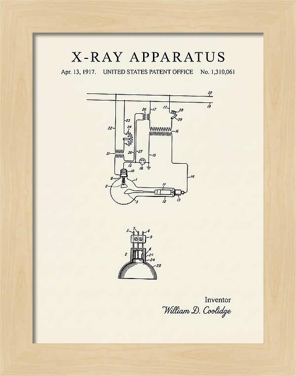 X Ray Apparatus Coolidge Tube Minimalist Patent Us1310061a