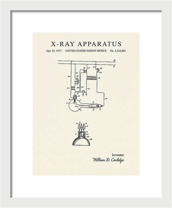 X Ray Apparatus Coolidge Tube Minimalist Patent Us1310061a
