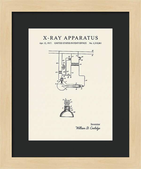 X Ray Apparatus Coolidge Tube Minimalist Patent Us1310061a