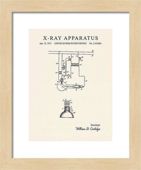 X Ray Apparatus Coolidge Tube Minimalist Patent Us1310061a
