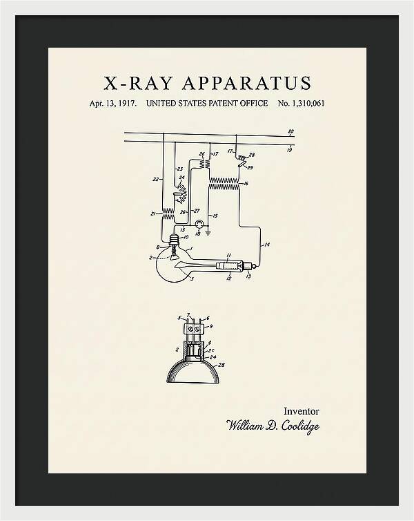 X Ray Apparatus Coolidge Tube Minimalist Patent Us1310061a