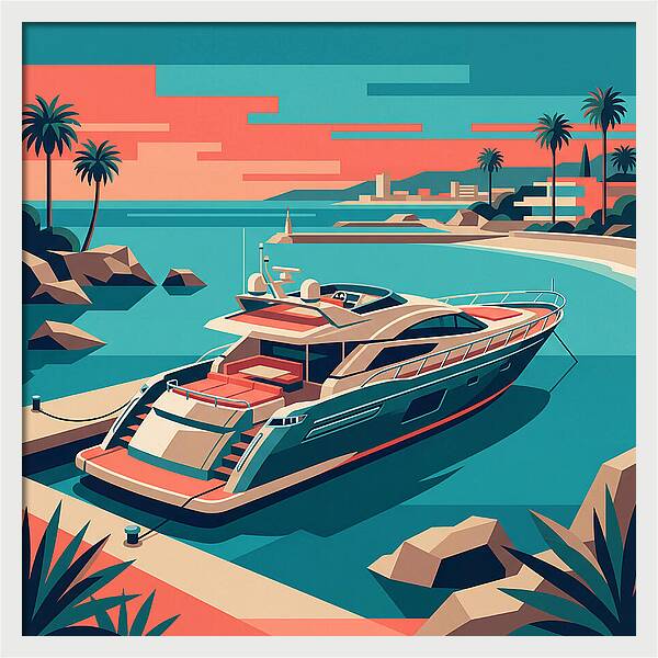 Yacht Serenity At Sunset