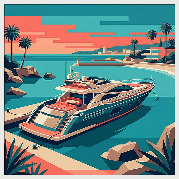 Yacht Serenity At Sunset
