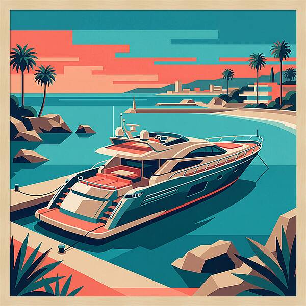 Yacht Serenity At Sunset
