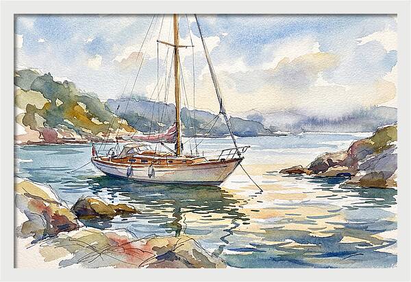 Yacht Serenity In Tranquil Waters