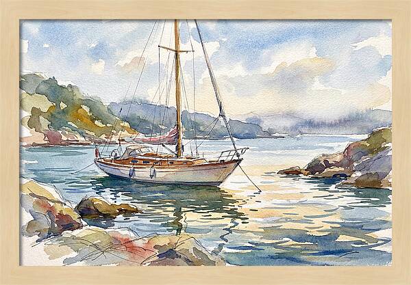 Yacht Serenity In Tranquil Waters