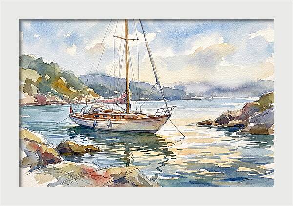 Yacht Serenity In Tranquil Waters