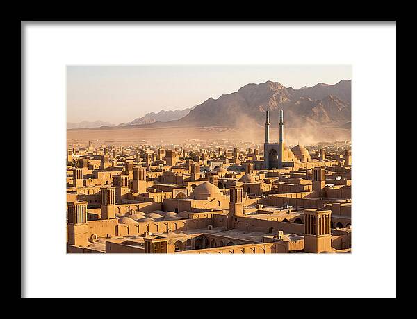 Yazd Skyline At Golden Hour