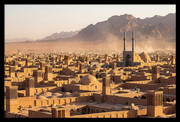 Yazd Skyline At Golden Hour