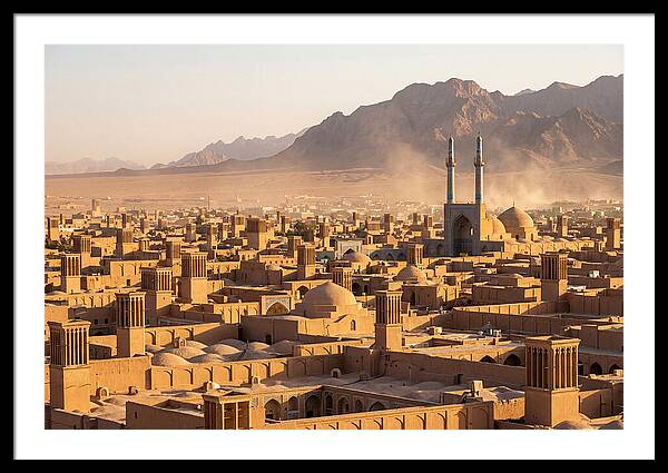 Yazd Skyline At Golden Hour