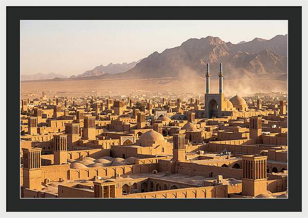 Yazd Skyline At Golden Hour