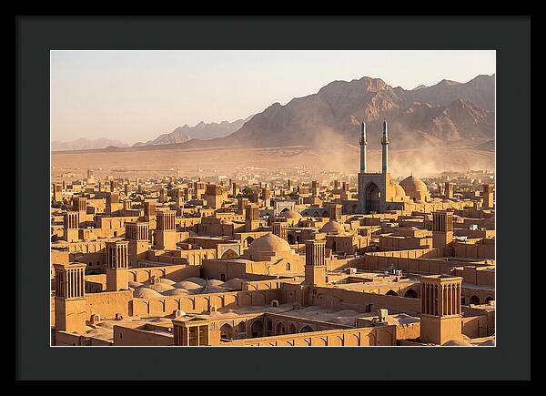 Yazd Skyline At Golden Hour