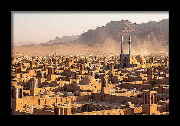Yazd Skyline At Golden Hour