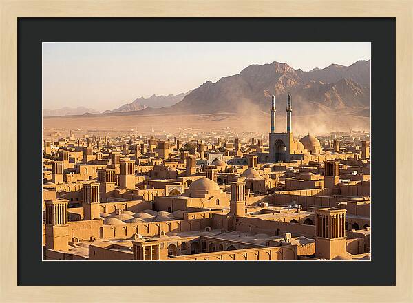 Yazd Skyline At Golden Hour