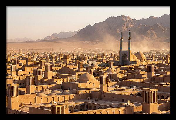 Yazd Skyline At Golden Hour