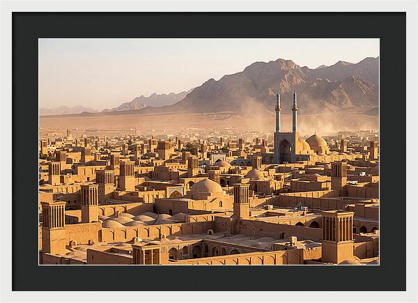Yazd Skyline At Golden Hour