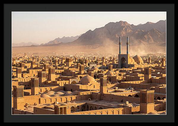 Yazd Skyline At Golden Hour